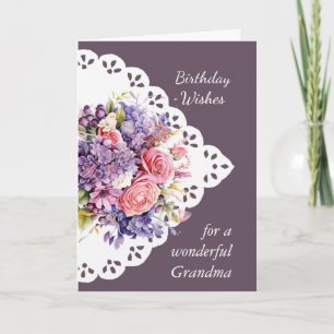  Flower Lilac Bouquet Grandma Grandmother Card