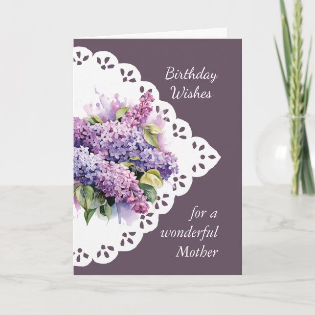  Flower Lilac Bouquet  Mother Mum  Birthday Card (Front)