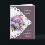 Flower Lilac Bouquet  Mother Mum  Birthday Card<br><div class="desc">Vintage Lilac Flower Bouquet for your  Mother Mum Birthday  inside verse includes May you be showered with God's love and joy on your special day and every day</div>