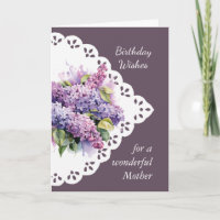  Flower Lilac Bouquet  Mother Mum  Birthday Card