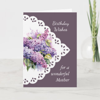 Flower Lilac Bouquet Mother Mum Birthday Card