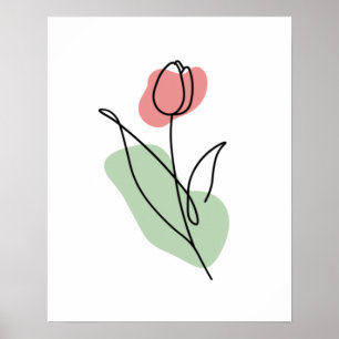 Flower Line Art Poster