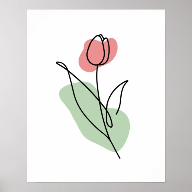 Flower Line Art Poster (Front)