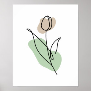 Flower Line Art Poster