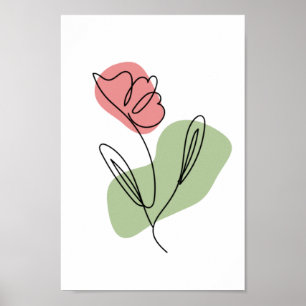 Flower Line Art Poster