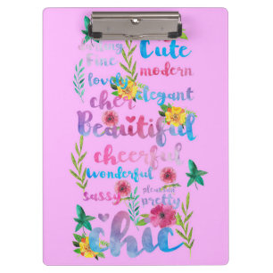Flower Lover Flower Cute Modern Beautiful Clipboard