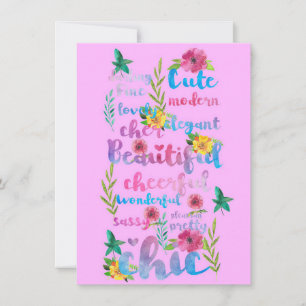 Flower Lover Flower Cute Modern Beautiful Invitation