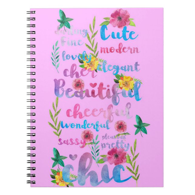 Flower Lover | Flower Cute Modern Beautiful Notebook (Front)