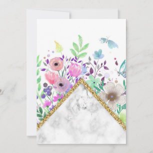 Flower Lover Minimal Gold Flowers Thank You Card