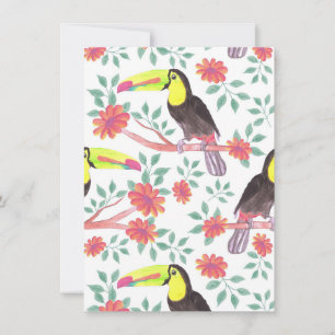 Flower Lover Toucan Bird And Flowers Invitation