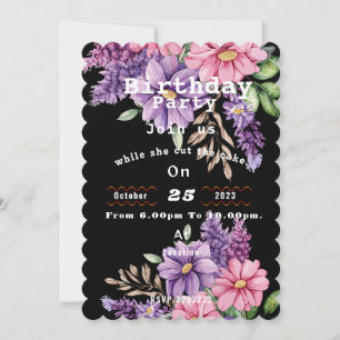 Flower lover's  birthday Invitation