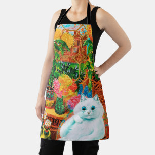 Flower Lovers Cat, Louis Wain Apron