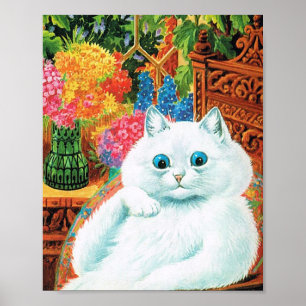 Flower Lovers Cat, Louis Wain Poster