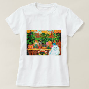 Flower Lovers Cat, Louis Wain T-Shirt