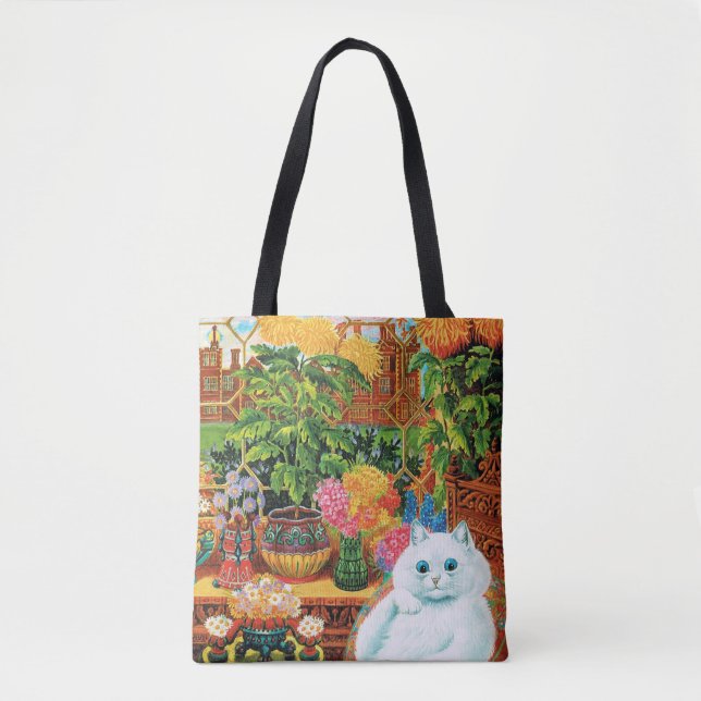 Flower Lovers Cat, Louis Wain Tote Bag (Front)