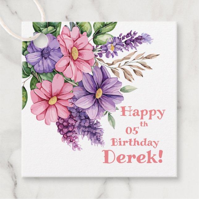 Flower lover's favour tags (Front)