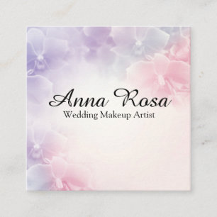 *~* Flower Macro Photo Elegant Pink Lavender Square Business Card