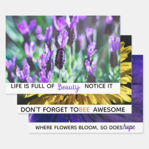 Flower macro photography motivational quotes wrapping paper sheet