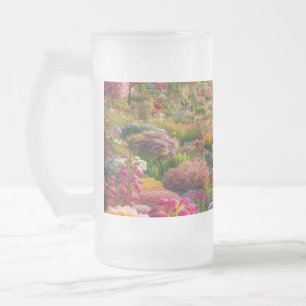 Flower magic – a paradise of colours frosted glass beer mug