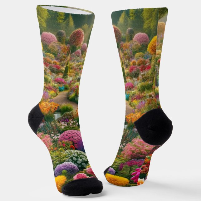 Flower magic – a paradise of colours socks (Angled)