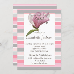 Flower,Magnolia Stripes Bridal Shower Invitation