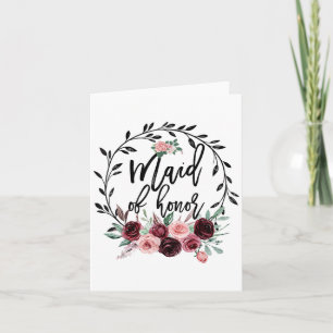 Flower Maid Of Honour Shower Wedding Bachelorette Card