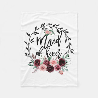 Flower Maid Of Honour Shower Wedding Bachelorette  Fleece Blanket