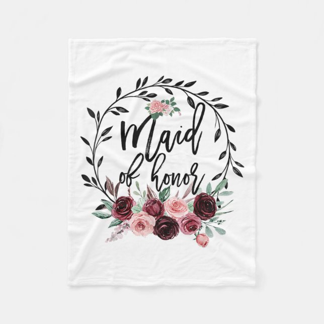 Flower Maid Of Honour Shower Wedding Bachelorette  Fleece Blanket (Front)