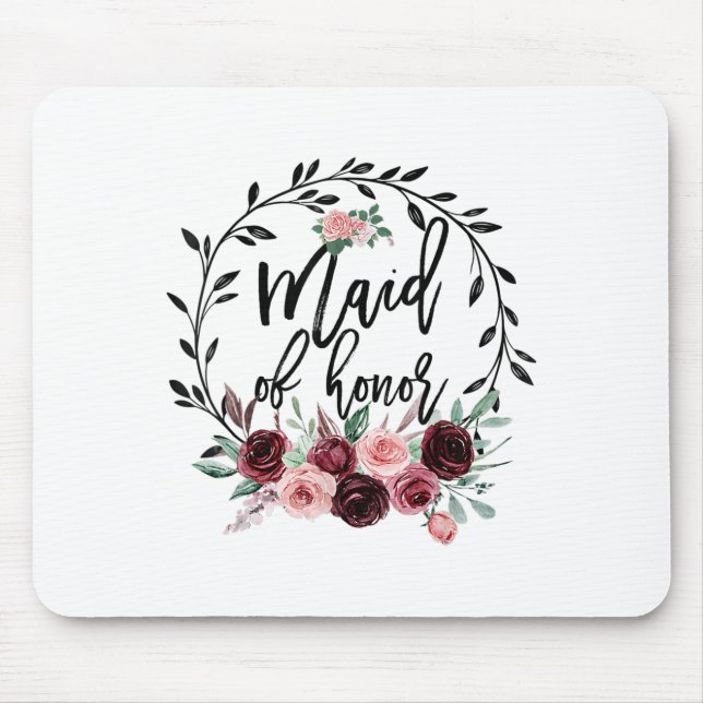 Flower Maid Of Honour Shower Wedding Bachelorette  Mouse Mat (Front)