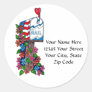 Flower Mailbox: Address Labels