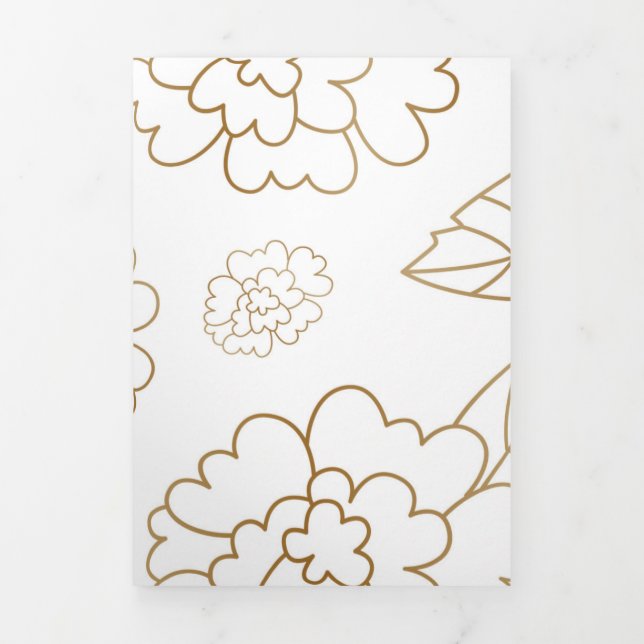 Flower Mandala 2 Tri-Fold Holiday Card (Cover)