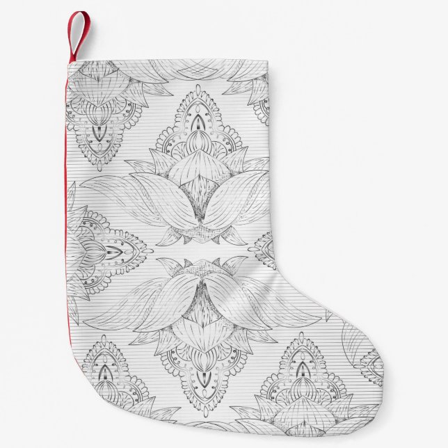 Flower Mandala 3 Small Christmas Stocking (Front)