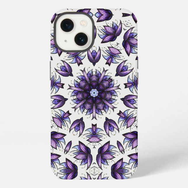 Flower Mandala Abstract Kaleidoscopic Pattern Case (Back)