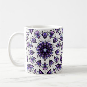 Flower Mandala Abstract Kaleidoscopic Pattern Coffee Mug