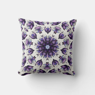 Flower Mandala Abstract Kaleidoscopic Pattern Cushion
