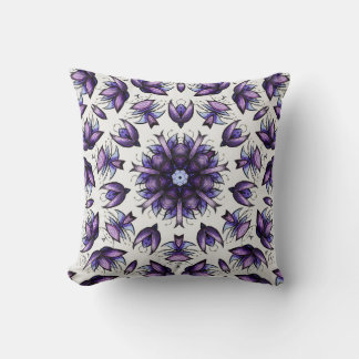 Flower Mandala Abstract Kaleidoscopic Pattern Cushion
