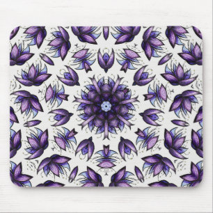 Flower Mandala Abstract Kaleidoscopic Pattern Mouse Mat