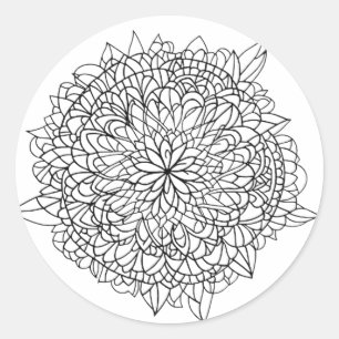 FLOWER MANDALA ART FOR SPIRITUAL MEDITATION  CLASSIC ROUND STICKER