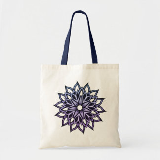 Flower Mandala Blue Violet Floral Art Tote Bag