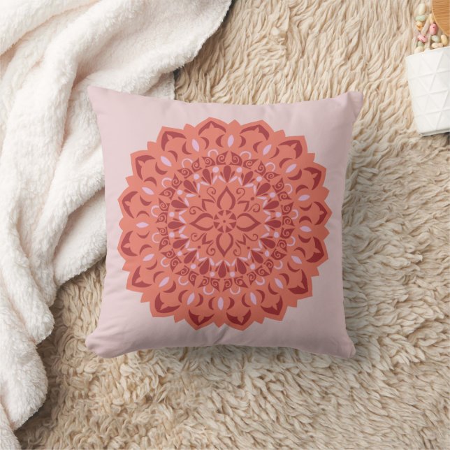 Flower Mandala Blush Cushion (Blanket)