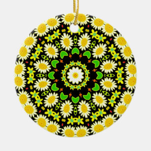 Flower Mandala Ceramic Tree Decoration