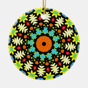 Flower Mandala Ceramic Tree Decoration