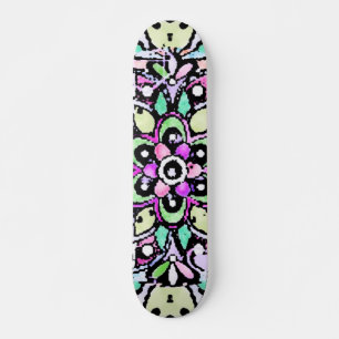 flower mandala design skateboard