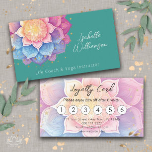 Flower Mandala Holistic Health Wellness Therapist  Business Card