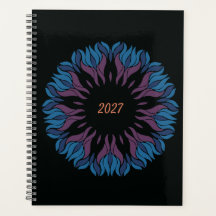 Flower Mandala in blues and mauve