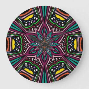 flower Mandala Large Clock