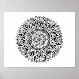 Flower mandala w/ seed of life poster