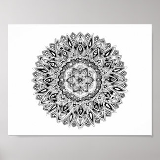 Flower mandala w/ seed of life poster