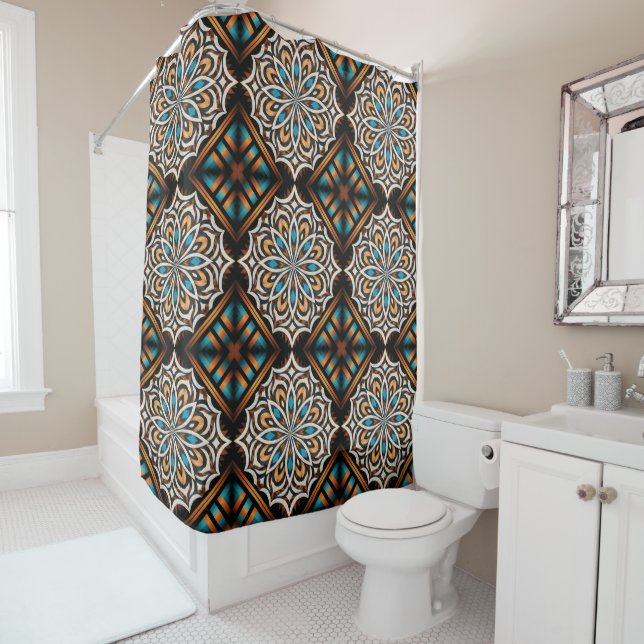 Flower Mandala Weave Shower Curtain (In Situ)