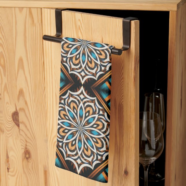 Flower Mandala Weave Tea Towel (Thirds Fold)